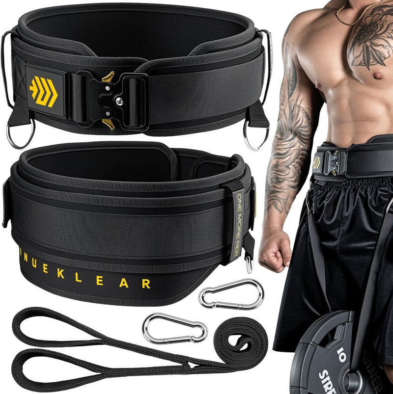 M MANUEKLEAR MANUEKLEAR 2-in-1 Weightlifting Belt & Dip Belt with 36.7 IN Rope, Double-Layer Weight Lifting Belts, Powerlifting Gym Weighted Belt for Pull Up Squat - Image 1
